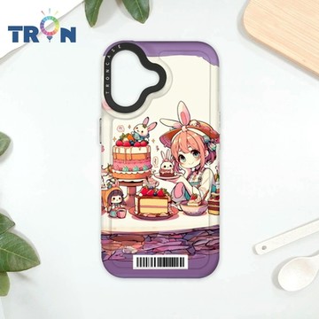 TRON IPhone 16 兔子蛋糕女孩 防摔太空載具殼 透黑 軟硬 手機殼
