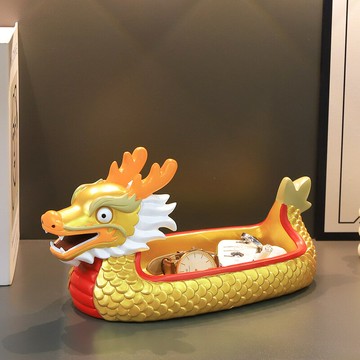 龍年吉祥物新款玄關收納大擺件家居客廳電視櫃新年送禮好物裝飾品 雙11全館免運