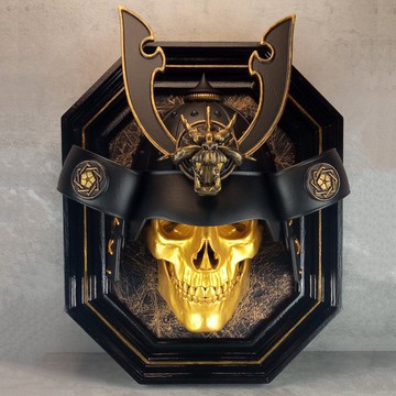 牆面裝飾 - 武士骷髏 - 金色骷髏