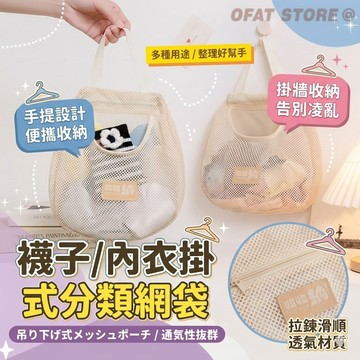 【收納必備】創意大容量收納網袋 多用透氣襪子收納掛袋 衣櫃掛式內衣內褲袋 掛牆懸掛網 購物袋【HF265】