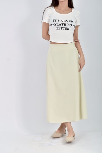 (M) cherry ya韓牌質感鬆緊腰綠色長裙