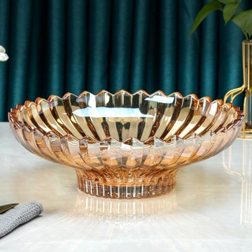 德國進口水果盤家用客廳茶幾水晶玻璃糖果盤簡約ins風輕奢高檔盤