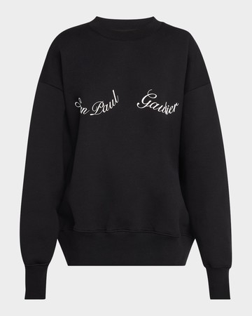 Logo-Print Oversized Crewneck Sweatshirt