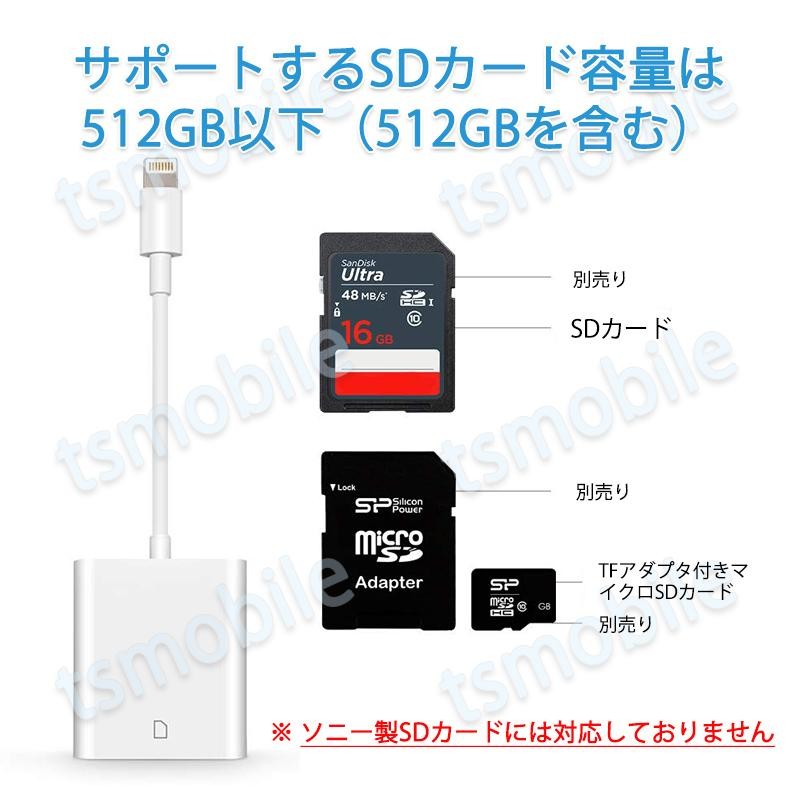 SD カードリーダー iPhone 済まない データ転送 ライトニング アダプタ iPad