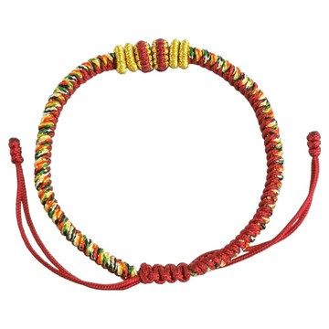 財神小舖 開運吉祥金剛結五色線手鍊  1.8 x 0.7cm  棗紅色  1條