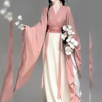 【桃夭】魏晉風交領大袖齊腰八破裙 古典舞表演服 民族舞表演服 漢服 改良漢服 日常漢服 中國風套裝 南北朝大袖 仙氣日常