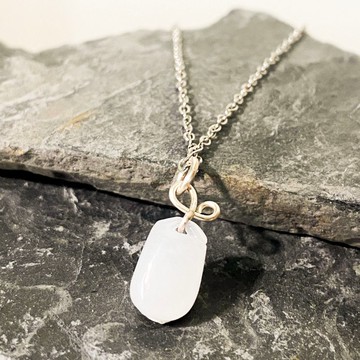 【獨一無二款】 翡翠項鍊 金屬編織(含銀鍊) SS23