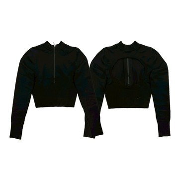 W Nike Chill Knit Sweater 短版長袖挖背上衣 FN4690-010