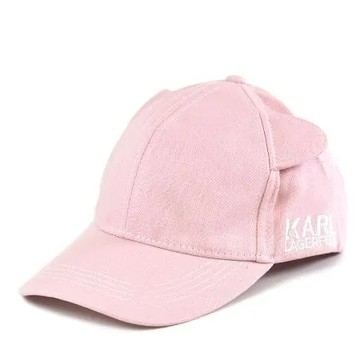 KARL LAGERFELD 貓咪耳朵棒球帽-霧粉