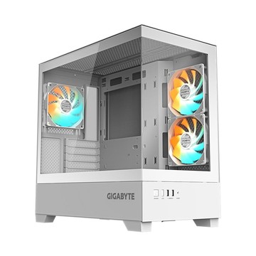 GIGABYTE C201 PANORAMIC 白 全景玻璃機殼 (M-ATX/內建風扇側2後1/無A柱/顯卡410mm)