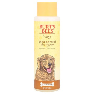 Burt's Bees, 含 Omega-3 和維生素 E 的狗狗去除毛髮控制洗髮水，16 液量盎司（473 毫升）