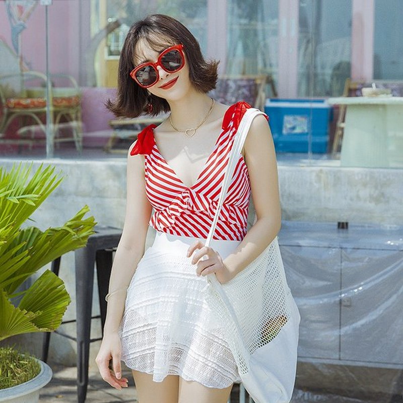 ワンピース水着 新作水着 体型カバー レディース水着 可愛い 温泉着 通販 Lineポイント最大0 5 Get Lineショッピング