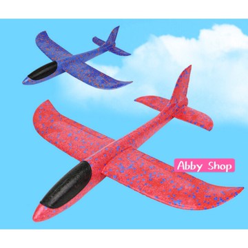 艾比百貨》48CM加厚大型手拋飛機 360度旋轉雙特技 雙孔尾翼 後插尾翼 耐摔EPP 回旋飛機 航模玩具 飛機