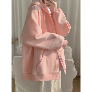 連帽衛衣外套男女春秋季新款寬松慵懶chic開衫拉鏈薄款情侶裝上衣