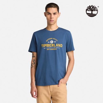 Timberland 男款靛藍色休閒短袖T恤|A6BBC288