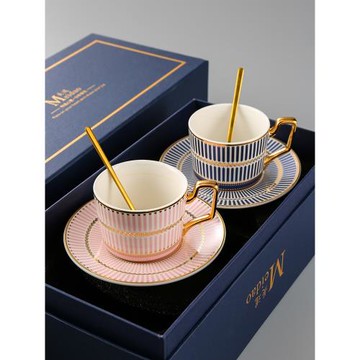 美道 余生 咖啡杯子高檔精致情侶對杯套裝閨蜜女士生日結婚禮物