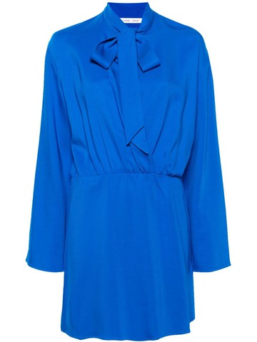 SAMSOE SAMSOE - Samailey tied-neck minidress - women - Viscose/Spandex/Elastane - S - Blue