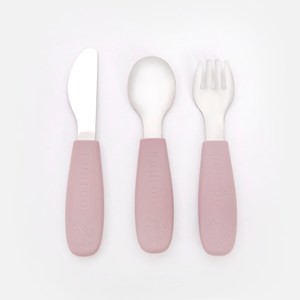 NUUROO不鏽鋼3件餐具組 玫瑰粉