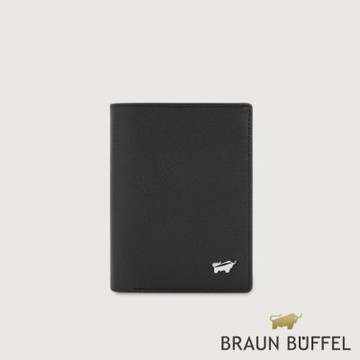 【BRAUN BUFFEL 德國小金牛】台灣總代理 羅根-A 名片夾-黑色/BF569-141-BK