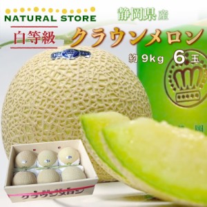  クラウンメロン 白等級 5-6玉 約9kg 正箱 静岡県産 マスクメロン 夏ギフト 御中元 お中元 夏ギフト お中元 御中元