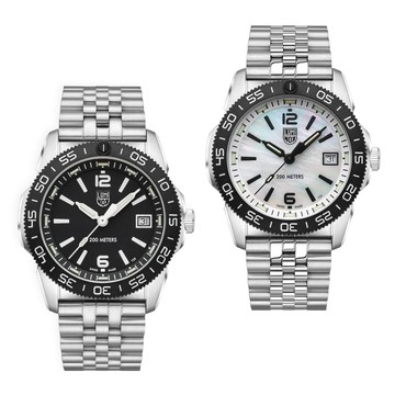 【LUMINOX 雷明時】太平洋潛行者系列-39MM/珍珠貝盤白面/黑面/鋼帶
