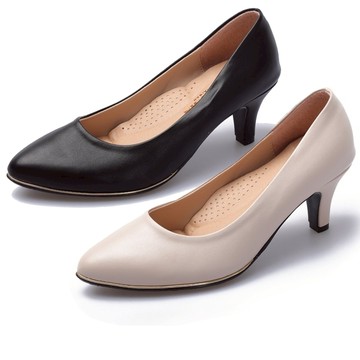 【白鳥麗子】尖頭鞋 MIT韓風極簡皮革金屬邊高跟包鞋 店長推薦