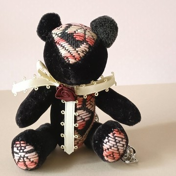 可掛於包包的 kogin 刺繡泰迪熊 S 總繡 kogin 熊 夜之梅