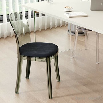 免運費 開立發票 藤編椅 靠背椅 高腳椅  北歐亞剋力家用餐椅創意設計師透明椅餐廳網紅簡約ins靠背書桌椅y3