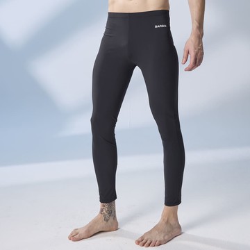 莫妮娜 台灣製 水陸兩用防曬 機能長褲 (男女適穿)中性款 亦可當水母褲/溯溪褲 純色黑