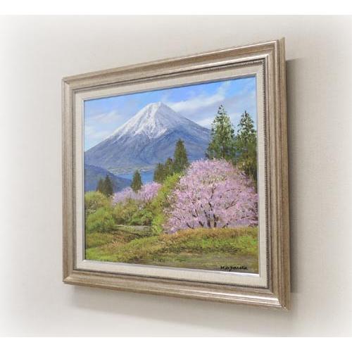 絵画　油絵　富士山と桜　（小川久雄）　　