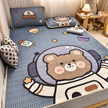 可水洗機洗夏天乳膠涼席三件套0.9m學生宿舍單人兒童冰絲空調軟席