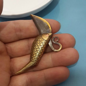 古玩雜項 古董收藏品黃銅小魚裁紙刀小掛件 老物件 銅器小掛件1入
