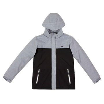 KAPPA 義大利 K-Active 防透濕長版竹炭綿機能外套 麻花花版/黑 331I8FW005