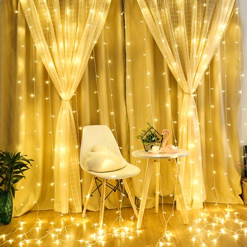 led臥室房間布置瀑布燈裝飾網紅星星小彩燈閃燈串燈滿天星窗簾燈