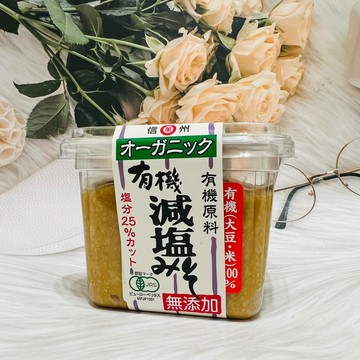 日本味噌 MISO 系列~日本 信州 丸萬 有機減鹽味噌 無添加 500g 味噌湯 味噌料理｜全店$299 全家取貨免運｜領券9折｜APP下單最高再賺22%點數⚡
