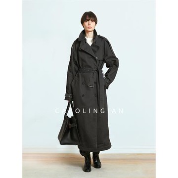 Carolingian低奢珍藏ROW風！高支匹馬棉廓形長風衣 重工成衣外套