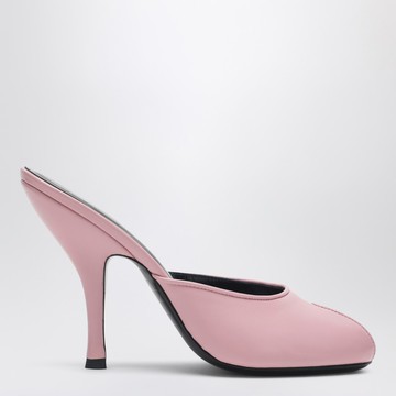 Date pink leather mules