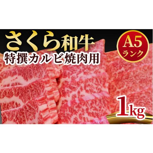 ふるさと納税 栃木県 さくら市 A5さくら和牛特撰カルビ焼肉用1kｇ 肉 焼肉 国産牛 グルメ 送料無料※着日指定不可