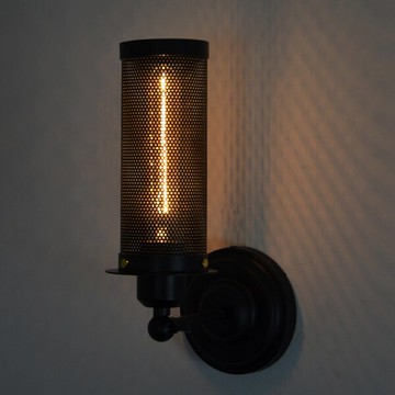 【威森家居】美式 金屬網圓筒壁燈 現貨實木鐵藝工業風現代簡約復古吸頂燈吊燈檯燈大廳客廳臥室燈具LED設計師L170801