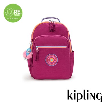 『首爾包』Kipling (網路獨家款) 紫紅色機能手提後背包-SEOUL