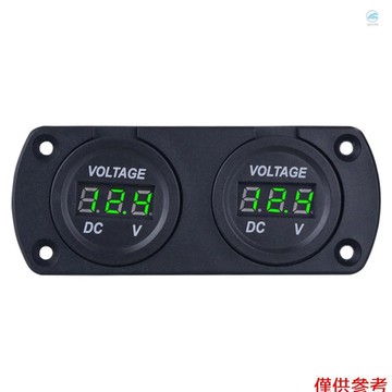 Crtw 汽車電壓表 LED 雙數顯電壓表 6-35V 適用於 12/24V 汽車卡車 SUV 船用船