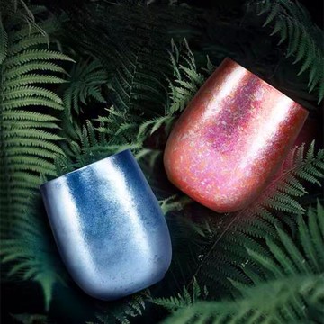 鈦立維純鈦杯雙層防燙水杯子咖啡杯情侶款簡約茶杯果汁啤酒馬克杯