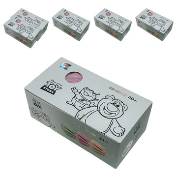 TOY STORY 玩具總動員 玩具總動員成人平面口罩  30片  酪梨綠 + 蜜桃藕 + 燕麥奶  6個
