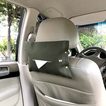 二用車用面紙套 / 墨綠色帆布面紙套