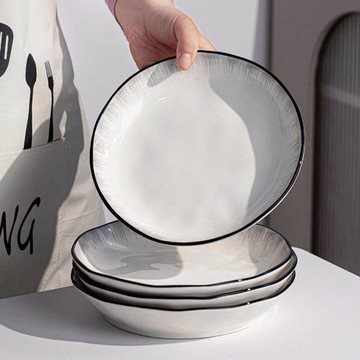 釉下彩盤子家用菜盤2025新款陶瓷碗碟餐具輕奢高級菜碟子深盤餐盤