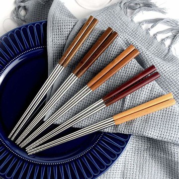 文青木質不鏽鋼筷 原木系列 鐵木