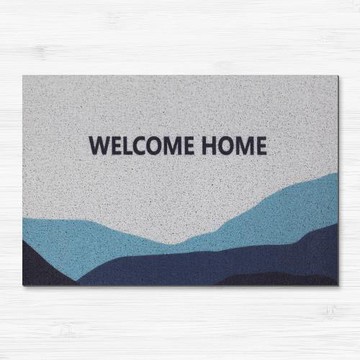 任選【寢室安居】60*90cm可剪裁刮泥防滑絲圈地墊-WELCOME藍