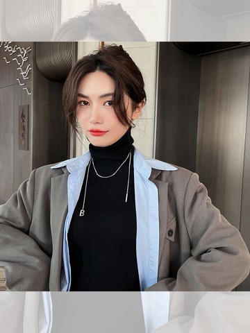 B字母笑臉項鏈輕奢小眾個性高級感毛衣鏈秋冬女ins潮款網紅鎖骨鏈