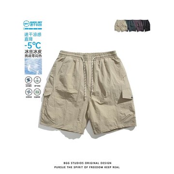 BGG Studios日系復古戶外速干工裝短褲男潮牌寬松休閑百搭五分褲