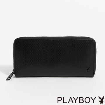 PLAYBOY - 拉鍊長夾  Metrosexual系列 - 黑色
